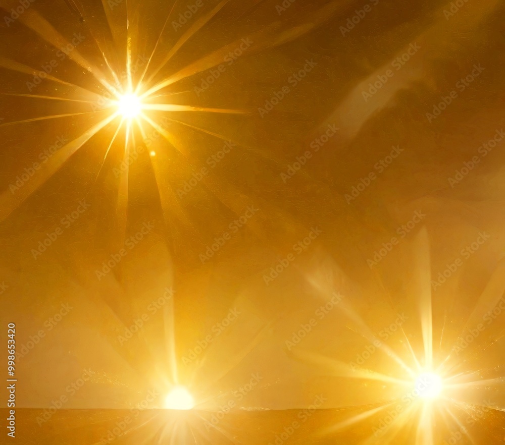 Obraz premium a serene sunrise or sunset over a body of water, with the sun's rays shining brightly across the scene, creating a warm, golden glow