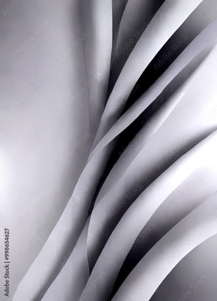 Fototapeta premium a close-up curved, abstract white fabric, with the fabric appearing to be made of paper or a similar material The fabric has a textured, wrinkled