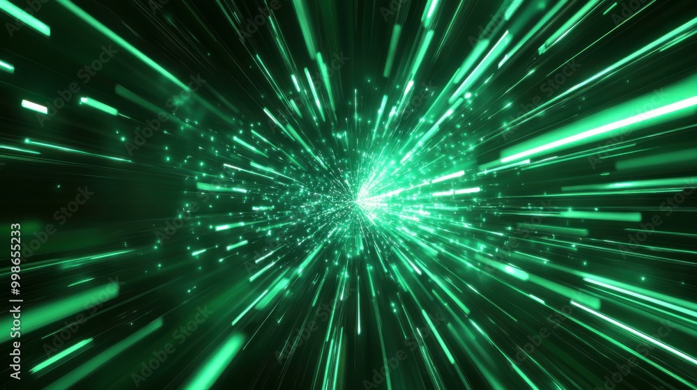 Naklejka premium Speed Rays Abstract Background with Burst of Light Energy, The Movement of Luminous Rays in Space, Template for Background, Banner, Card 