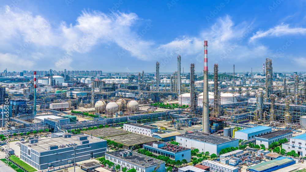 Oil refinery and chemical plant in large industrial area Oil refinery and chemical plant in large industrial area