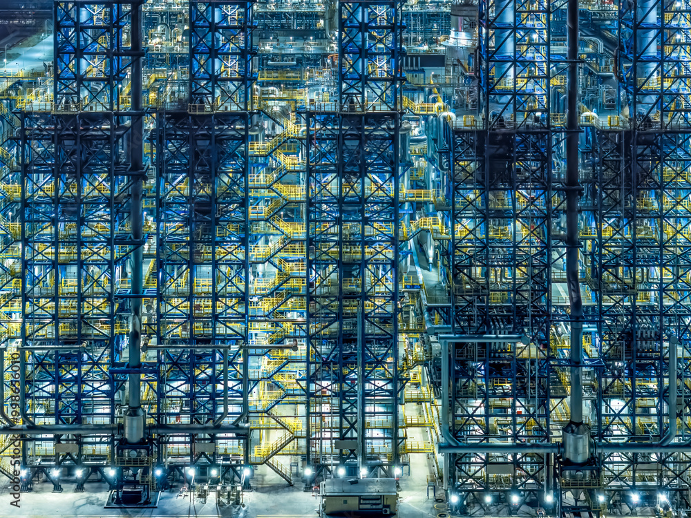 © zhao dongfang - Oil refinery chemical plant industrial equipment buildings at night © zhao dongfang - Oil refinery chemical plant industrial equipment buildings at night