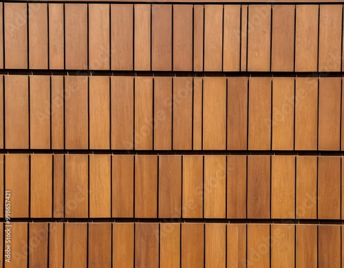 Wallpaper Mural Close-up polished wooden decking showcasing rich grain patterns and warm tones in natural light Torontodigital.ca
