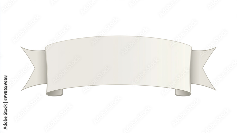 A blank white rectangular ribbon label isolated on white background. A blank white rectangular ribbon label isolated on white background.