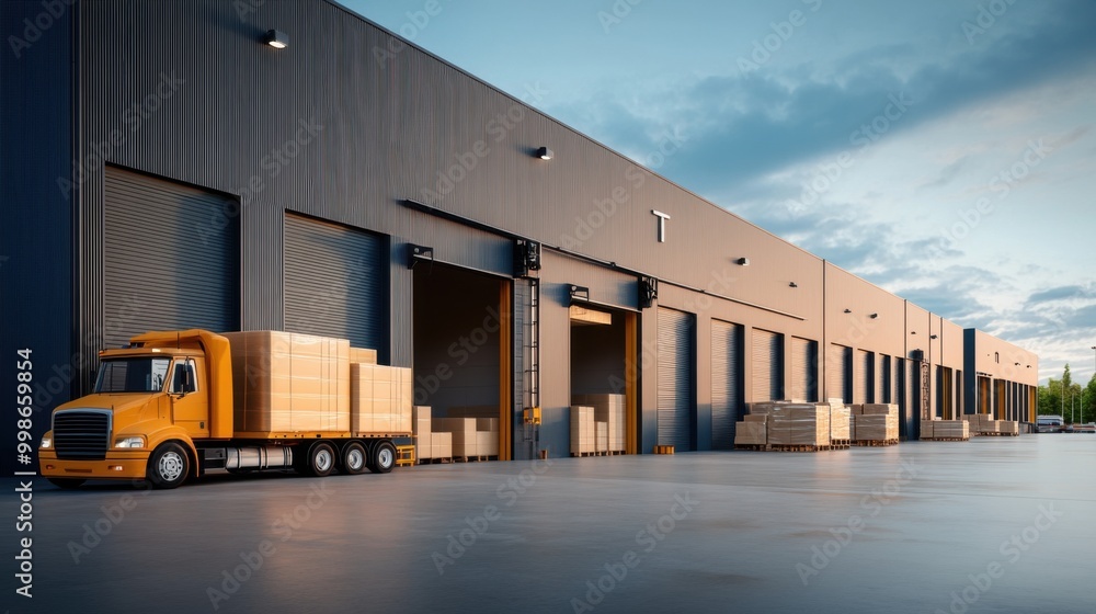 Obraz premium Modern Warehouse with Cold Storage Facilities