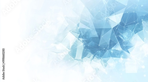 Abstract blue geometric pattern with white background.