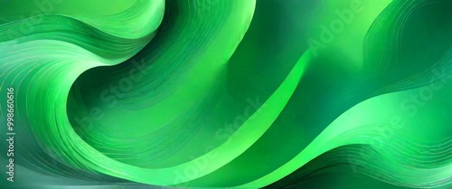 a vibrant abstract composition of green and blue hues, with a wave-like pattern and a sense of movement photo