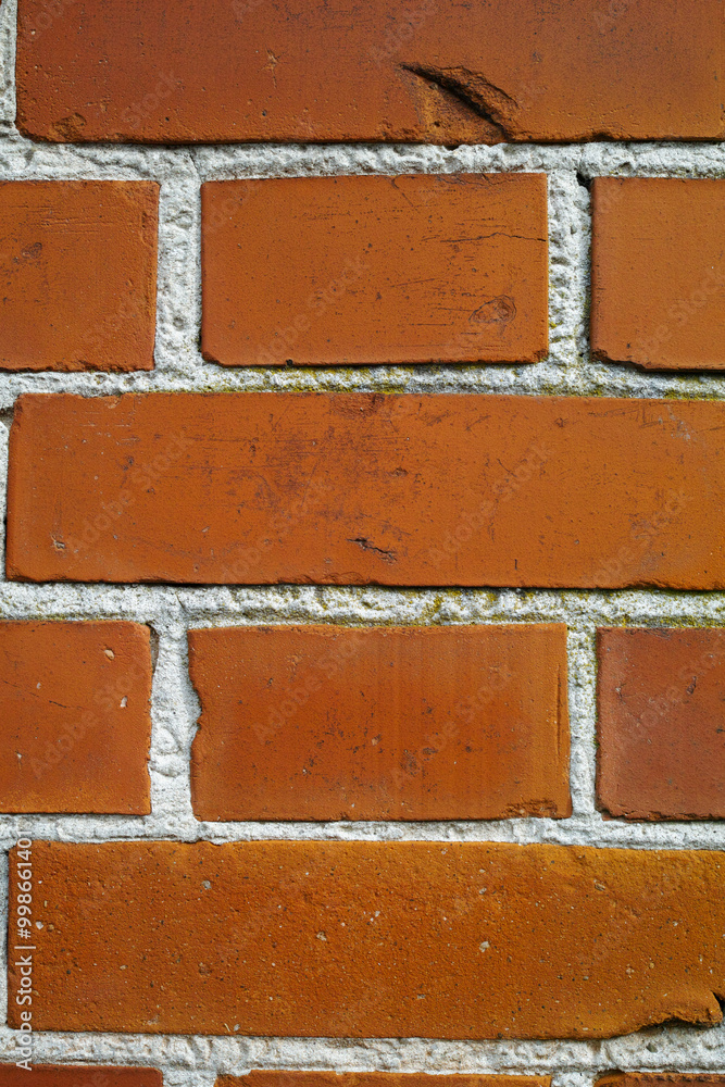Obraz premium Outdoor, brick wall and closeup of surface of home, house or city building with pattern, stone or texture. Detail background, architecture or smooth exterior of construction design on old structure