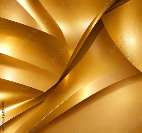 a close-up view golden metallic surface with a textured, shiny appearance The golden hue is prominent, creating a warm and luxurious visual effect photo