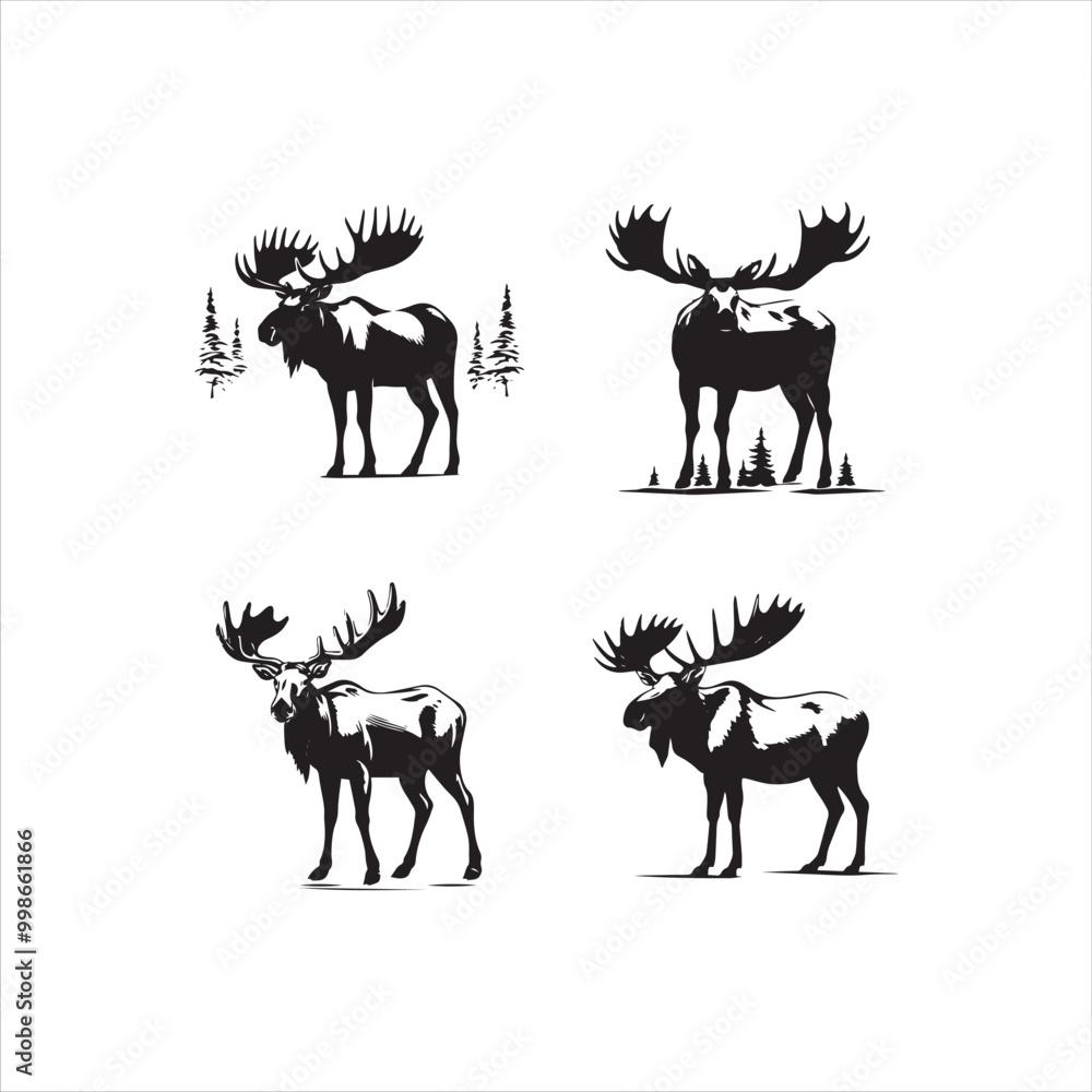 Fototapeta premium deer silhouette vector,