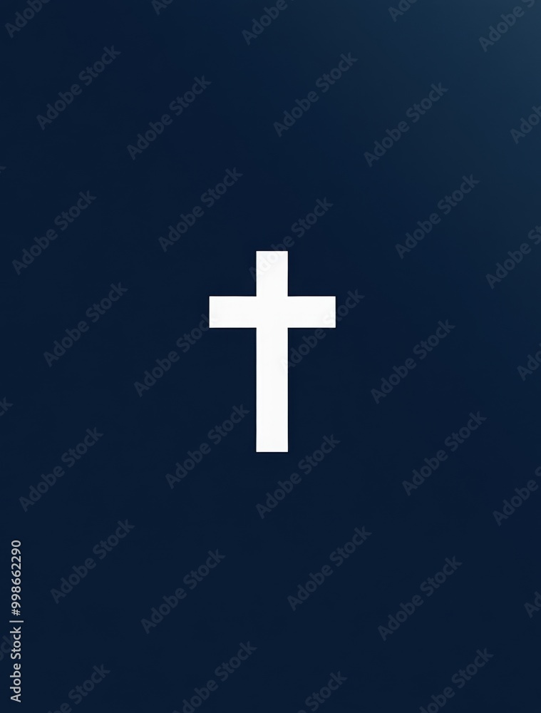 a simple navy blue and white cross symbol, elegantly positioned against a solid background. a simple navy blue and white cross symbol, elegantly positioned against a solid background.