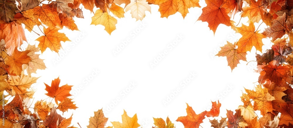 Autumn leaves frame with white background. Autumn leaves frame with white background.
