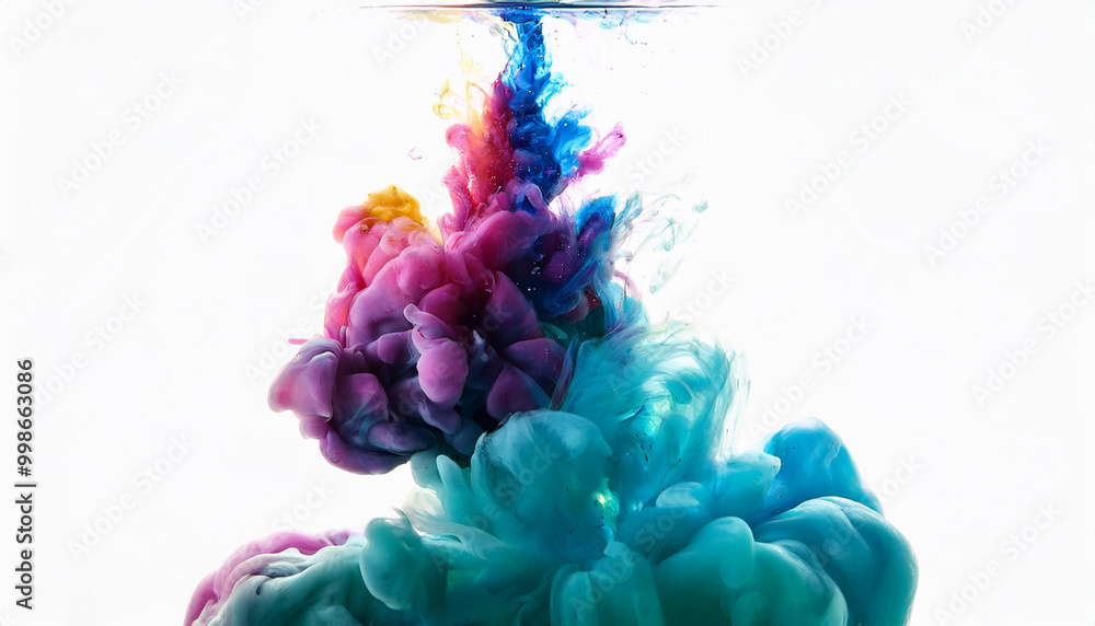 Abstract acrylic drop in water, Multicolored bright smoke abstract background colorful fog vibrant colors wallpaper swirl mix Abstract acrylic drop in water, Multicolored bright smoke abstract background colorful fog vibrant colors wallpaper swirl mix