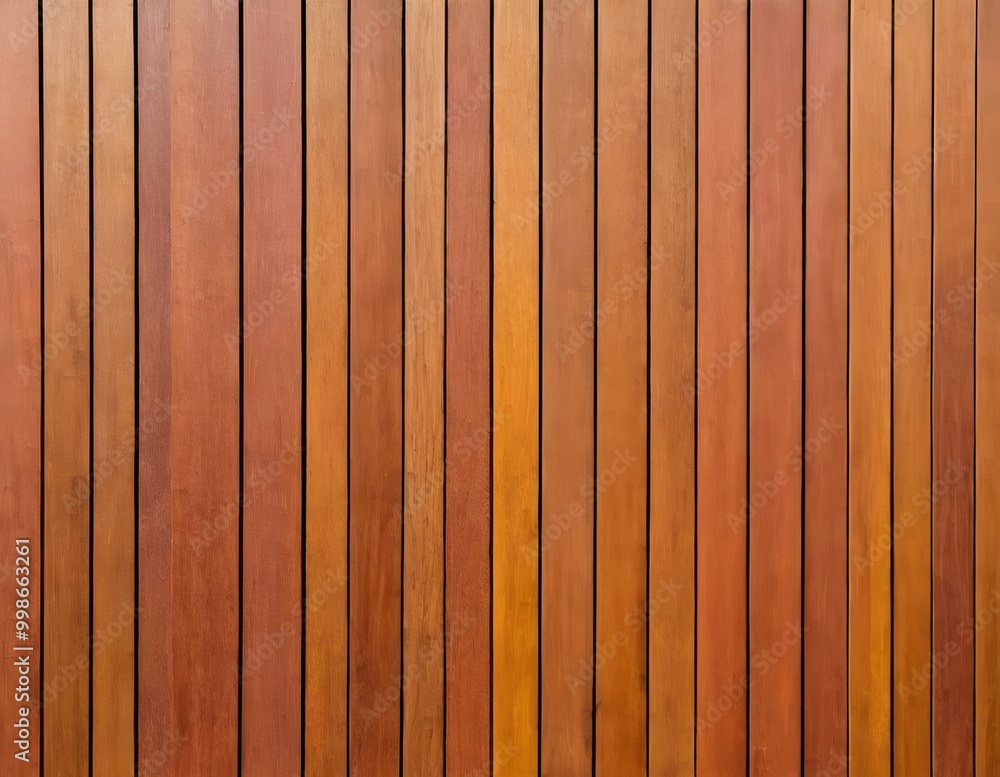 Fototapeta premium Close-up polished wooden decking showcasing rich grain patterns and warm tones in natural light