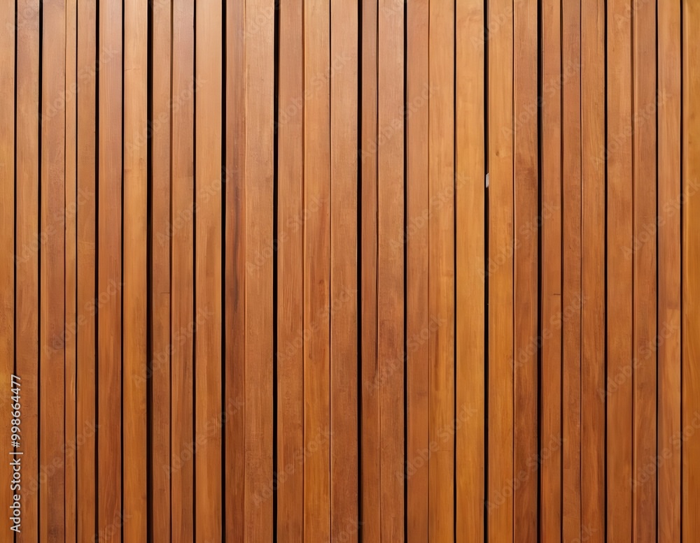 Fototapeta premium Close-up polished wooden decking showcasing rich grain patterns and warm tones in natural light