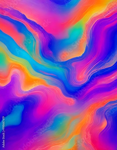 a vibrant, abstract pattern with swirling, multicolored lines and curves, creating a mesmerizing and dynamic visual effect photo