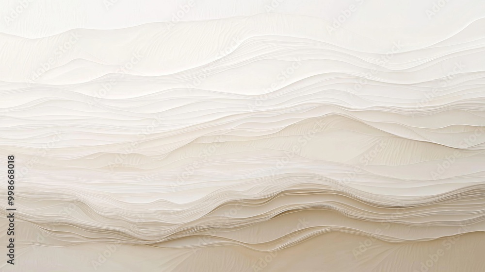 Obraz premium Wavy background in white and beige color palette creating a sense of elegance and sophistication, perfect for various design projects