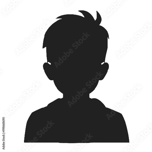 kid wearing glasses and tie  silhouette vector illustration photo