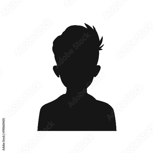 kid wearing glasses and tie silhouette vector illustration