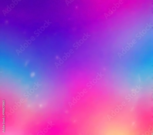 a gradient background transitioning from a deep purple at the top to a lighter pink at the bottom, with scattered white stars