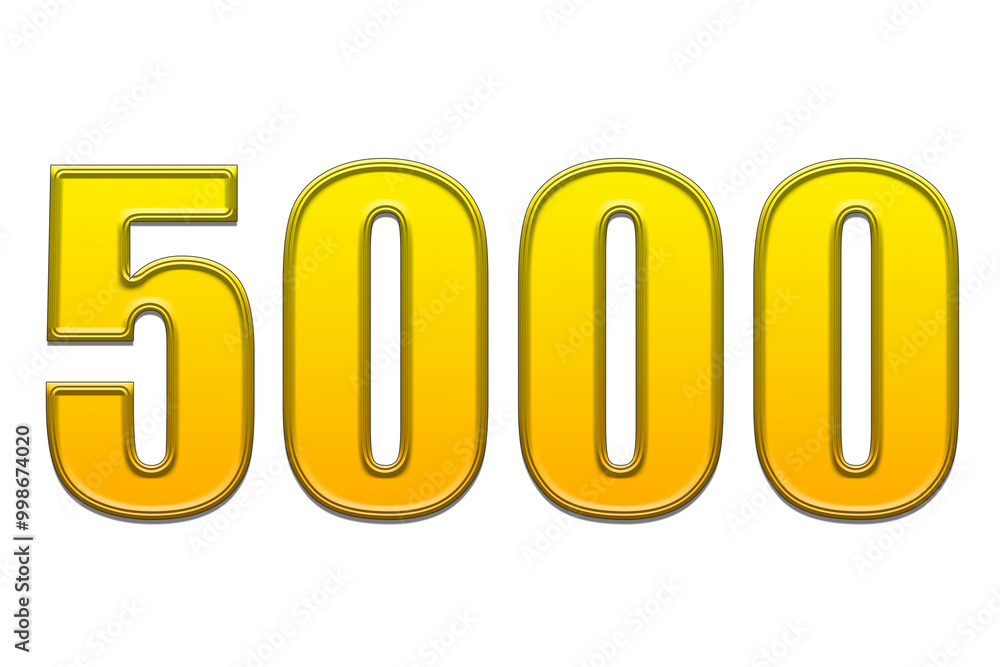 3d golden number 5000 3d golden number 5000