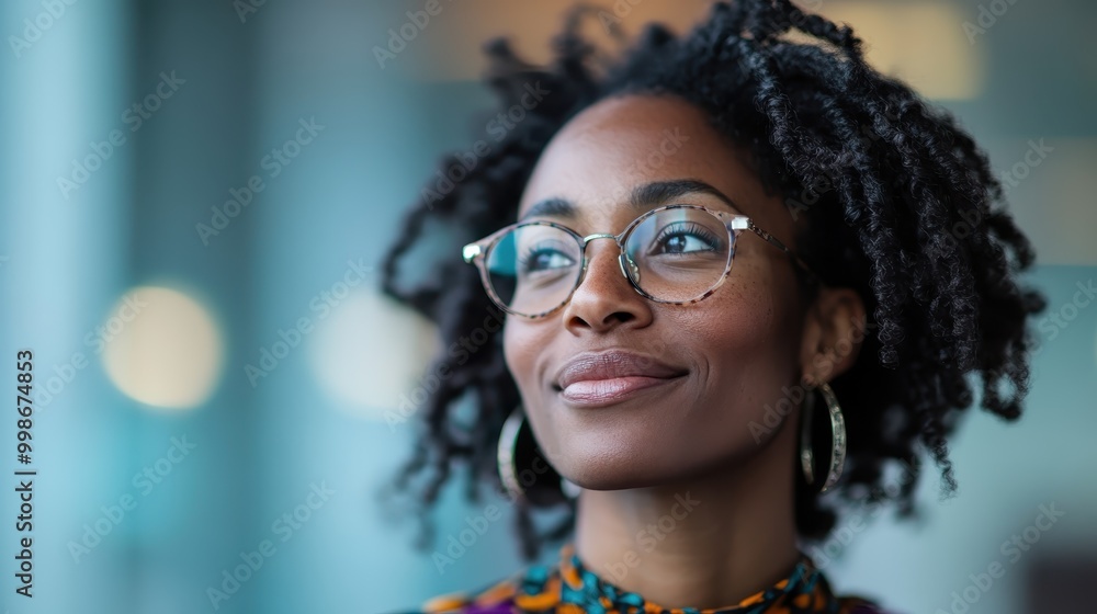 A contemplative woman with glasses gazes thoughtfully into the distance, set against a backdrop of abstract bokeh lights symbolizing introspection and dreams. A contemplative woman with glasses gazes thoughtfully into the distance, set against a backdrop of abstract bokeh lights symbolizing introspection and dreams.
