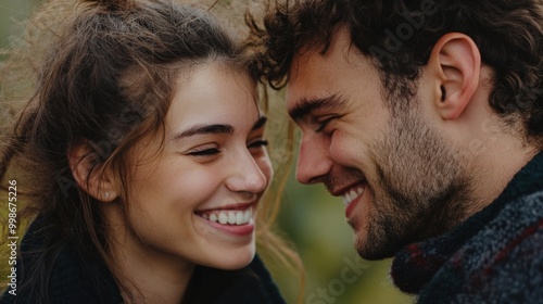 Intimate couple embracing emotional connection in springtime setting for romantic cards