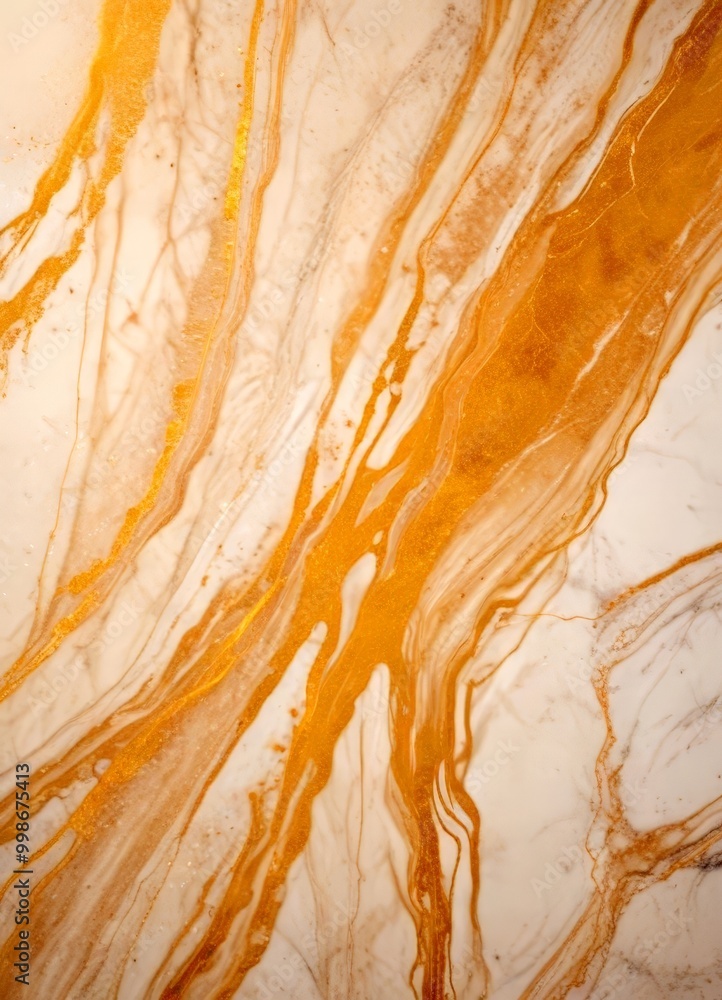 Obraz premium a close-up view marble surface with a striking pattern of gold and white swirls and lines, creating a sense of movement and depth