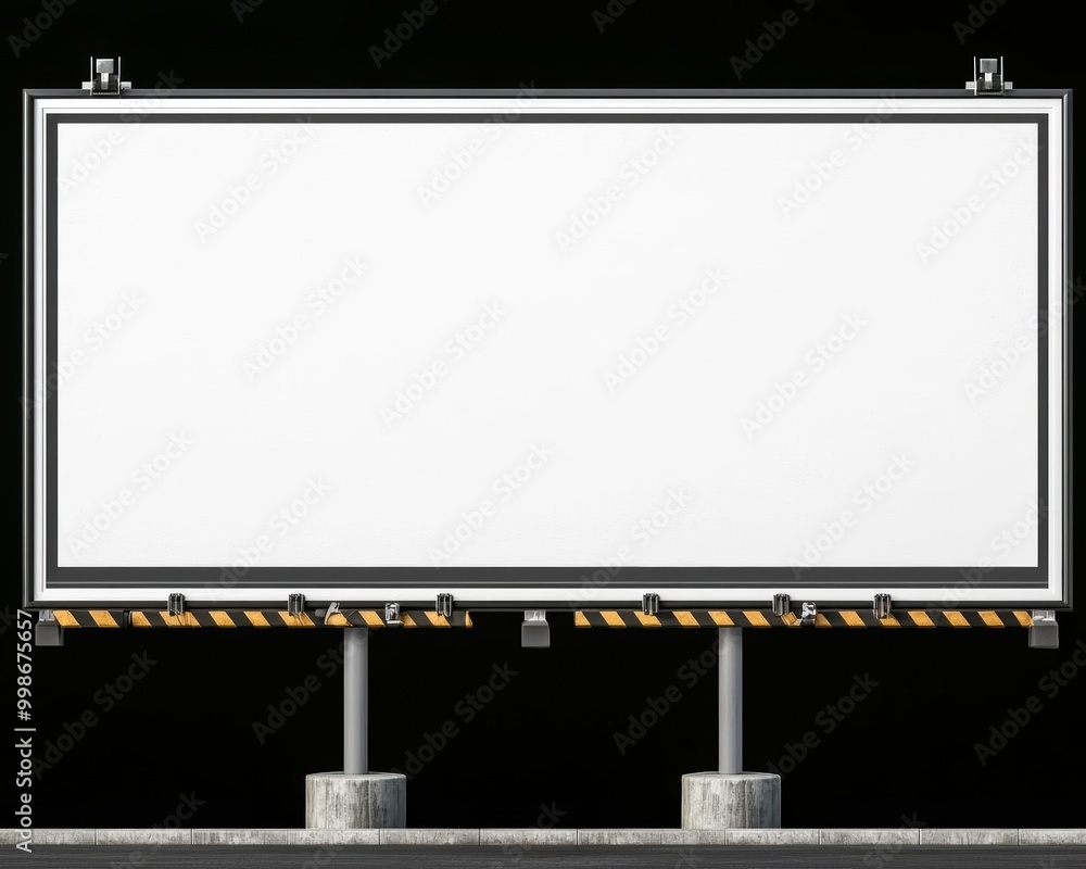 Empty billboard against a dark background, ready for advertising, isolated for versatility. Empty billboard against a dark background, ready for advertising, isolated for versatility.
