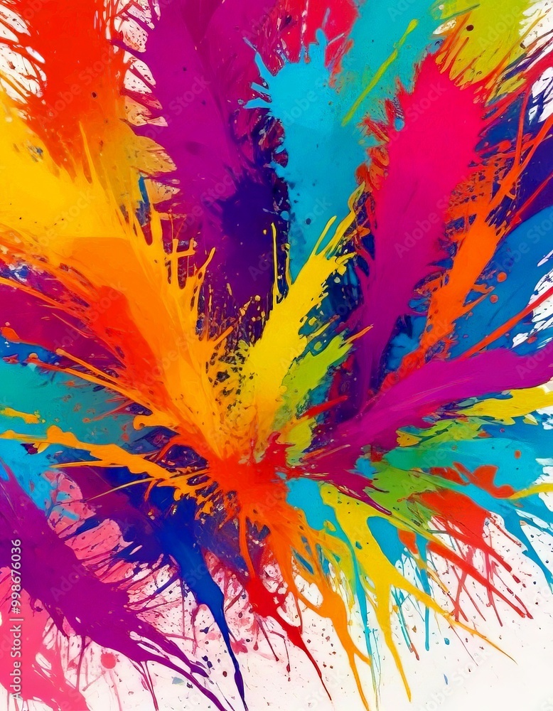 a vibrant abstract painting with a riot of colors, including red, orange, yellow, green, blue, and purple, creating a dynamic and energetic composition a vibrant abstract painting with a riot of colors, including red, orange, yellow, green, blue, and purple, creating a dynamic and energetic composition