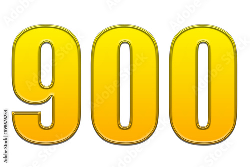 3d golden number 900 photo