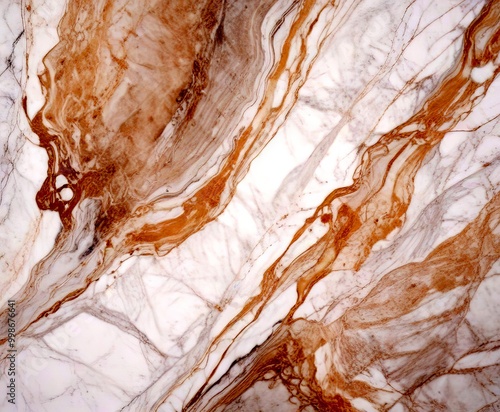 a close-up view marble surface with a swirling pattern of light and dark brown hues, creating a sense of movement and texture photo