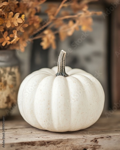 White pumpkin on display photo