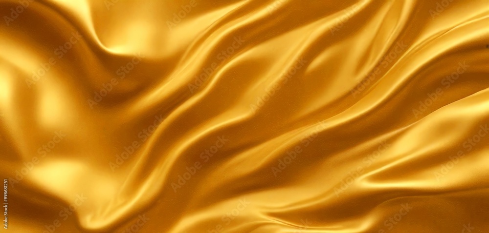 a close-up view flowing, golden fabric with a smooth, shiny texture The fabric appears to be made of silk or satin, and taken from a slightly elevated a close-up view flowing, golden fabric with a smooth, shiny texture The fabric appears to be made of silk or satin, and taken from a slightly elevated