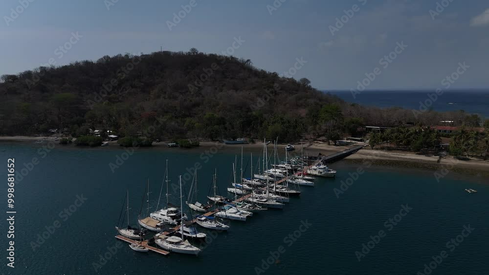 Aerial Video - boats in bay, boats in the harbor Aerial Video - boats in bay, boats in the harbor