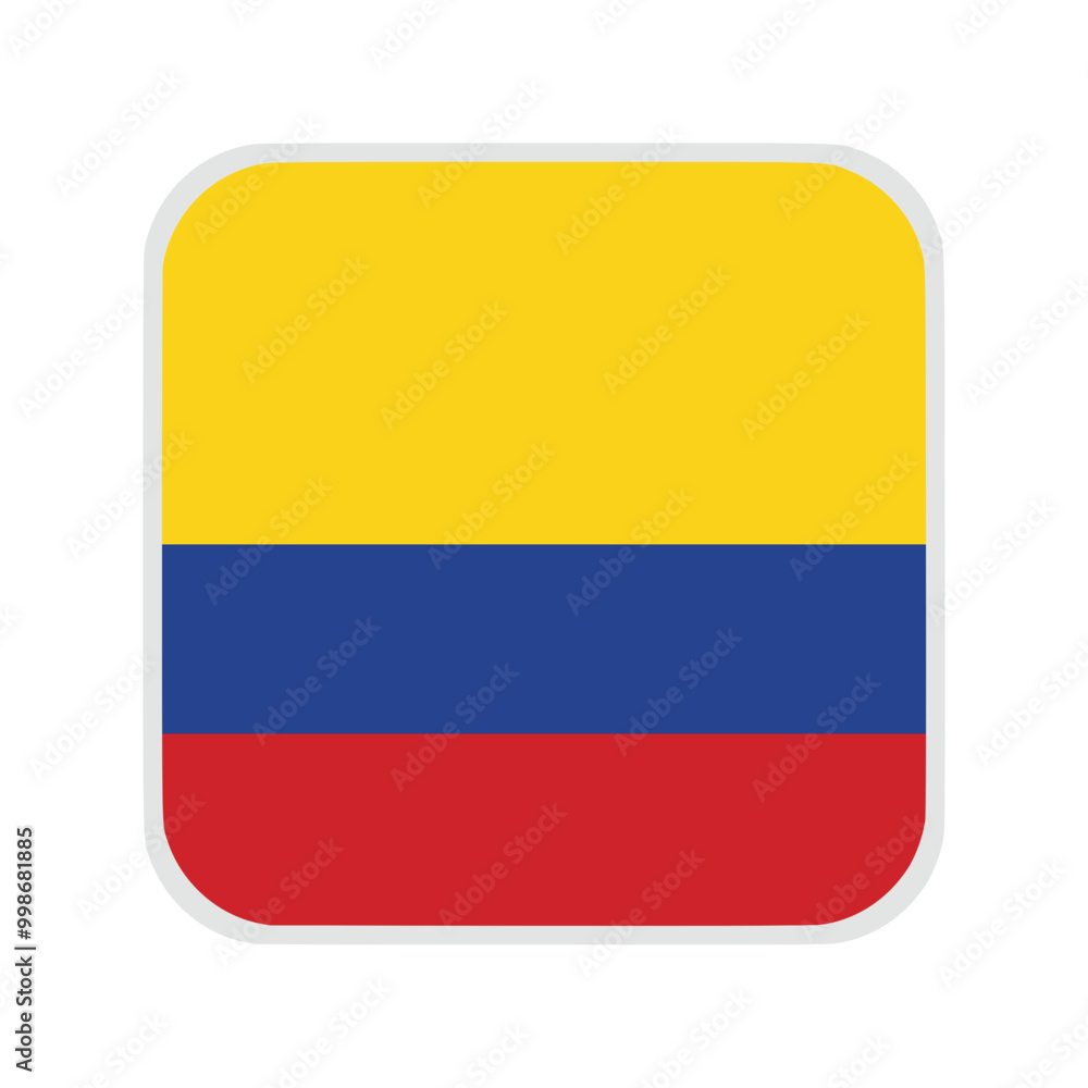 The flag of colombia. Flag icon. Standard color. flat vector square with rounded corners. Computer illustration. Digital illustration. Vector illustration The flag of colombia. Flag icon. Standard color. flat vector square with rounded corners. Computer illustration. Digital illustration. Vector illustration