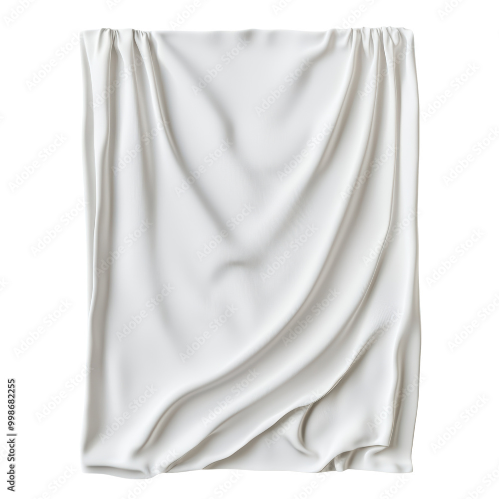 Elegant draped white fabric with soft folds Elegant draped white fabric with soft folds