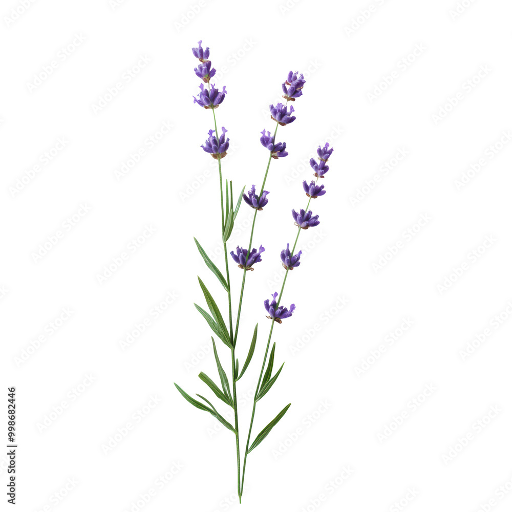 Naklejka premium Fresh lavender sprigs with vibrant purple blossoms