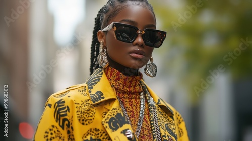 High fashion street style with bold patterns for spring inspiration