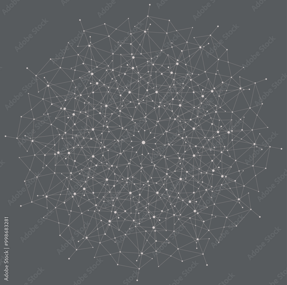 Fototapeta premium Connected dots on grey background network technology concept