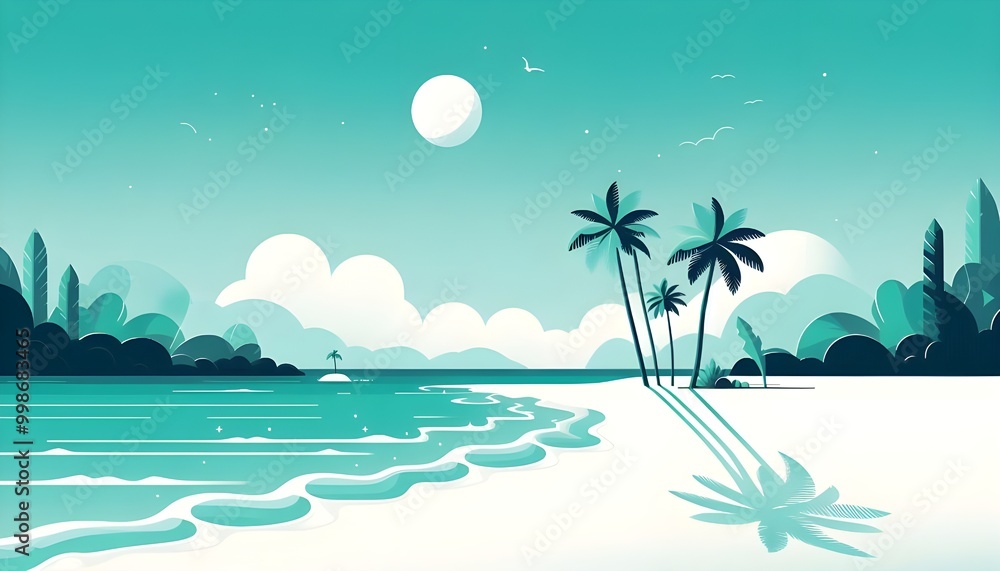 Obraz premium beach with palm trees