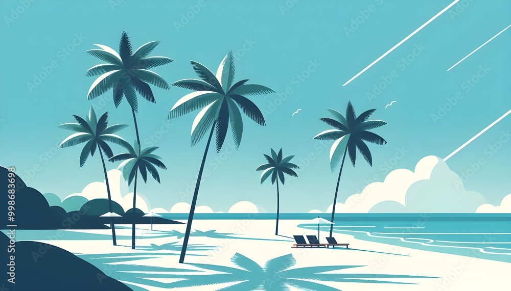 Fototapeta premium beach with palm trees