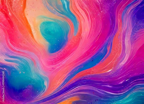 a vibrant abstract pattern with swirling, fluid lines in pastel colors, creating a sense of movement and depth photo