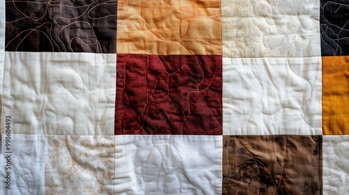 Wallpaper Mural Minimalist scrap quilt pattern with autumn tones for creative fabric projects Torontodigital.ca