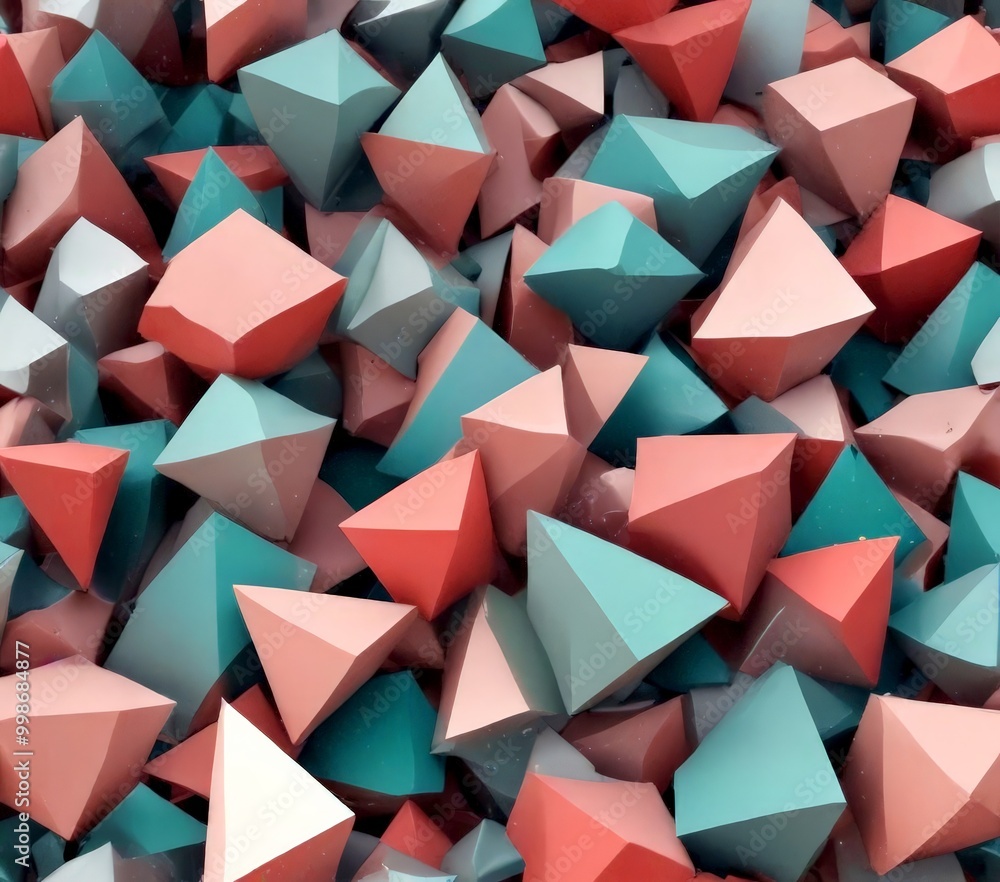 A vibrant geometric pattern composed of numerous triangular shapes in various shades of pink, blue, and green, creating a visually striking and abstract composition A vibrant geometric pattern composed of numerous triangular shapes in various shades of pink, blue, and green, creating a visually striking and abstract composition