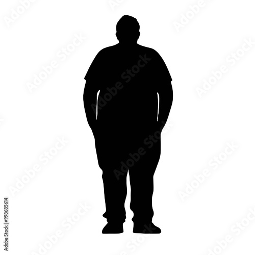 Overweight Man silhouette vector illustration