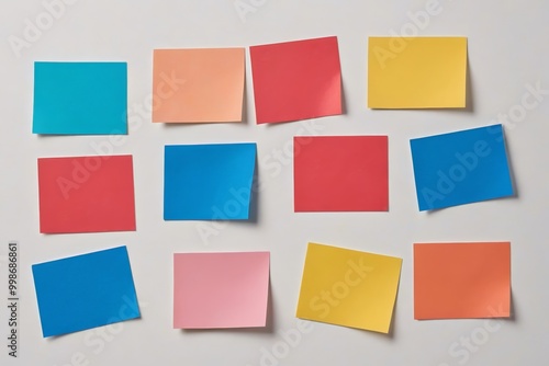 arafed assortment of colorful sticky notes on a white surface