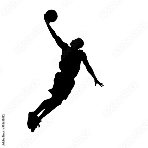 slam dunk silhouette vector illustration