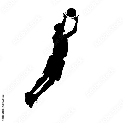 slam dunk silhouette vector illustration