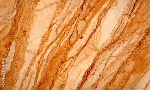 a close-up view marble surface with a textured, marbled pattern in shades of beige and light brown photo