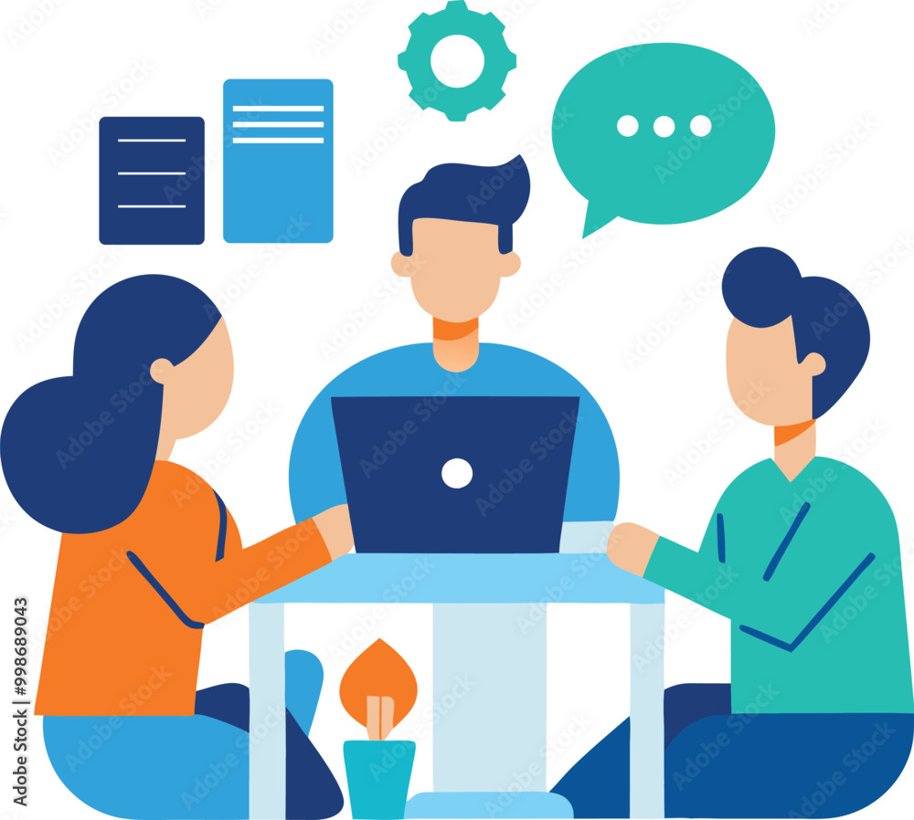 Teamwork and Office Collaboration Icons for Business Communication and Brainstorming Teamwork and Office Collaboration Icons for Business Communication and Brainstorming